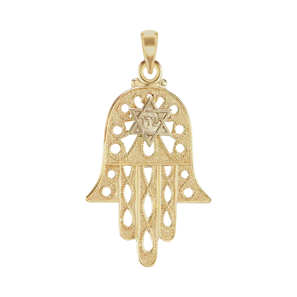 Hamsa with Star of David Pendant