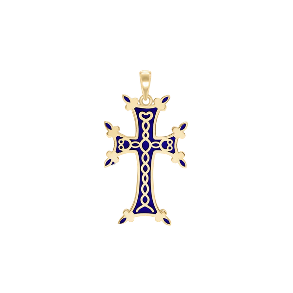 Armenian Cross With Blue Accents