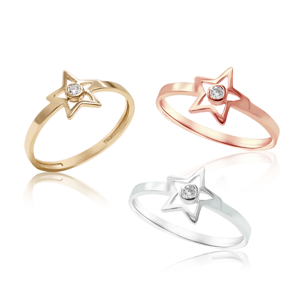 Stackable Star Ring With Diamond