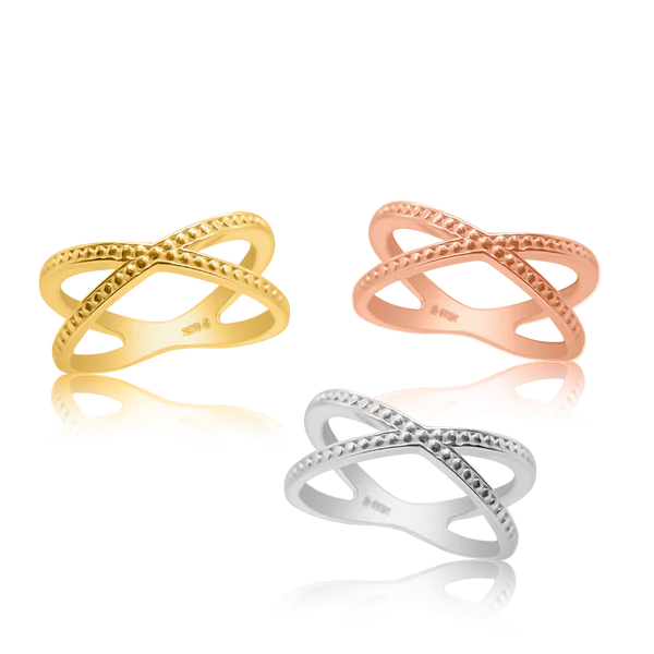 Stackable Dotted Cross Ring