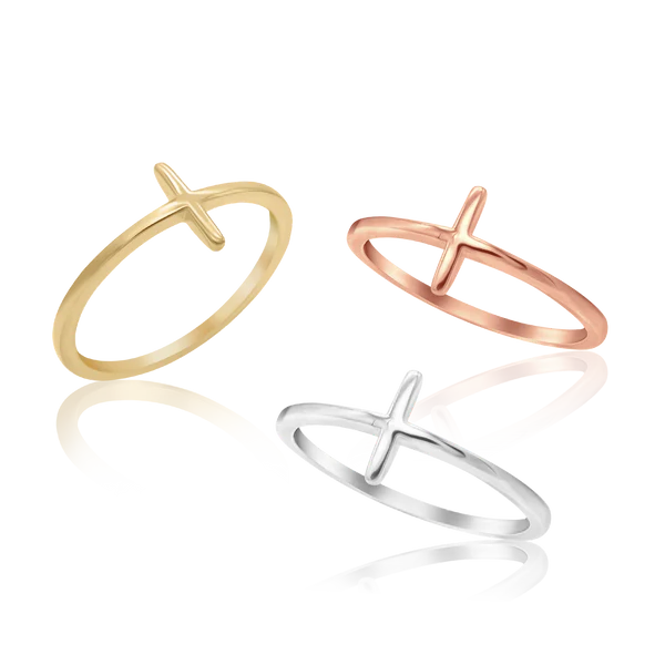 Thin Stackable Cross Ring