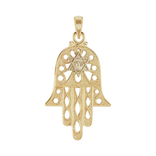 Hamsa with Star of David Pendant