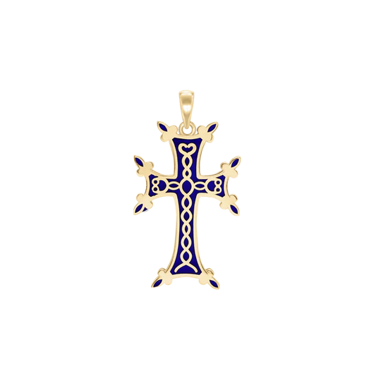 Armenian Cross With Blue Accents