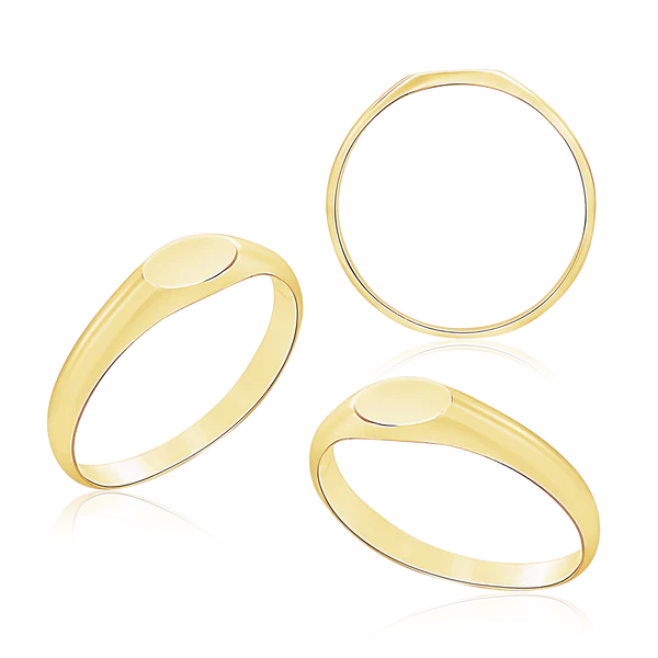 Horizontal Oval Signet Rings