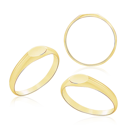Horizontal Oval Signet Rings