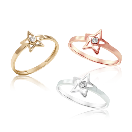 Stackable Star Ring With Diamond