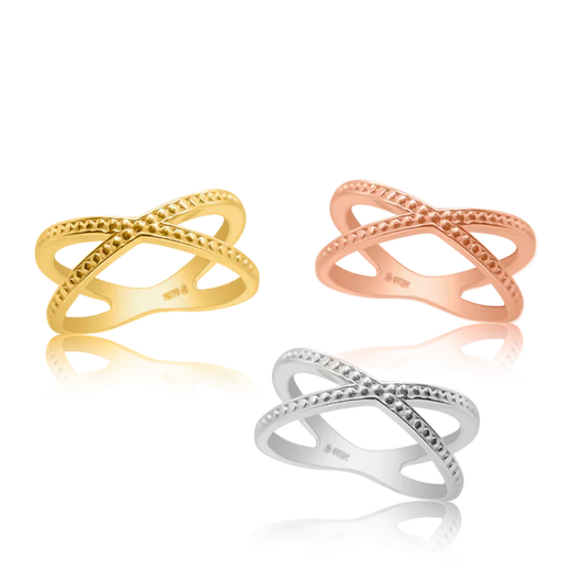 Stackable Dotted Cross Ring