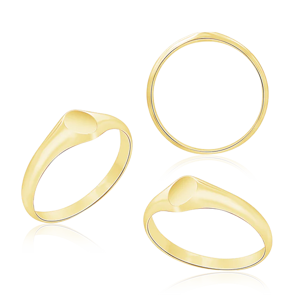 Vertical Oval Signet Ring